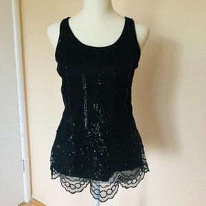 Express - Black Lace Sequin Top